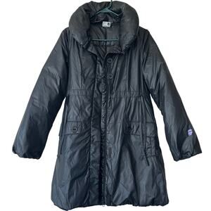 Orage reversible puffer ski jacket mid length outdoor winter coat cinched S